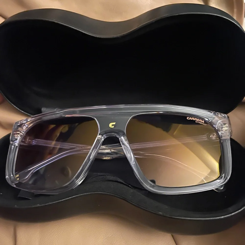 CARRERA 1061/S 9001V TRANSPARENT GOLD AUTHENTIC SUNGLASSES W/CASE 59-16